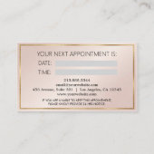 Visite Carte de rendez-vous de ciseaux de coiffeur en or  (Dos)
