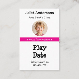 Visite Carte de Rendez-vous de Jeux pour Enfants à l'Entr