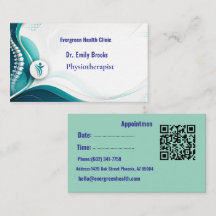 Carte de rendez-vous de la clinique de physiothéra