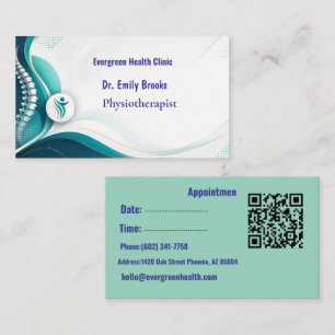 Visite Carte de rendez-vous de la clinique de physiothéra