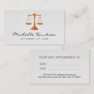 Visite Carte de rendez-vous de l'avocat à la mode