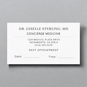 Visite Carte de rendez-vous de médecin de médecine de con