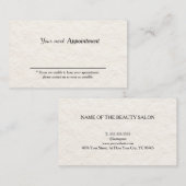 Visite Carte de rendez-vous de salon de beauté (Devant / Derrière)