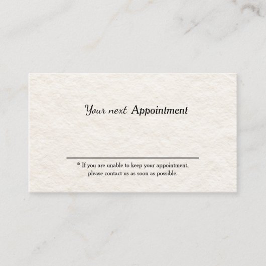 Visite Carte de rendez-vous de salon de beauté (Devant)