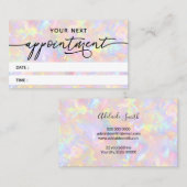 Visite carte de rendez-vous de texture opale rose (Devant / Derrière)