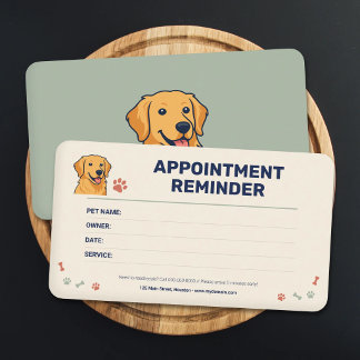 Visite Carte de rendez-vous de toilettage pour animaux de