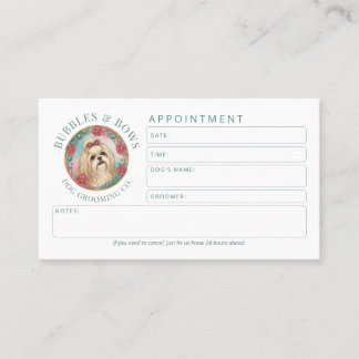 Visite Carte de rendez-vous de toilettage pour Shih Tzu