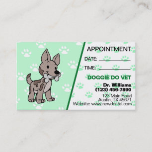 Visite Carte de rendez-vous du chien du Groomer