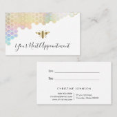 Visite carte de rendez-vous du logo abeille et peigne de  (Devant / Derrière)