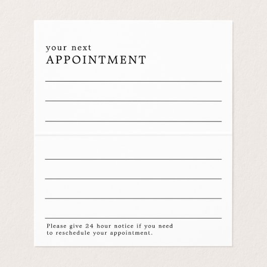 Visite Carte de rendez-vous du logo de conception simple (Intérieur déplié)