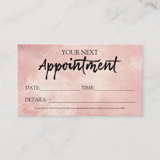 Visite Carte de rendez-vous élégante à flush flush Script (Devant)