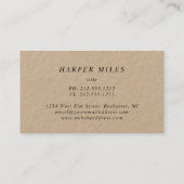 Visite Carte de rendez-vous en papier kraft Rustique patt (Dos)