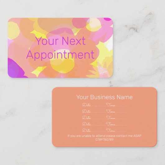 Visite Carte de rendez-vous fleur d'été (Devant / Derrière)