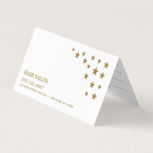 Visite Carte de rendez-vous Gold Parties scintillant Star (Devant)