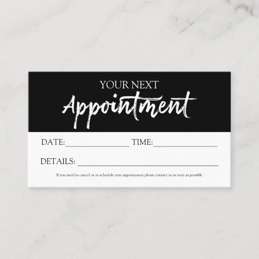 Visite Carte de rendez-vous lettrage à la main écriture é (Devant)