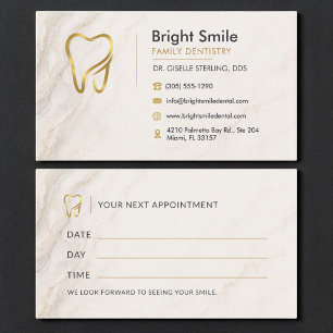 Visite Carte de rendez-vous Logo Marble Dental Care Denti