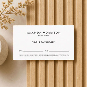 Visite Carte de rendez-vous Luxe Minimaliste Blanc