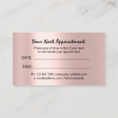 Visite Carte de rendez-vous moderne Rose rose Logo person (Dos)