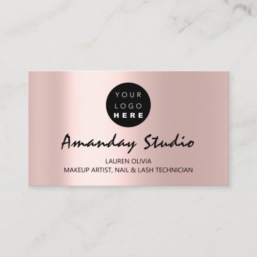 Visite Carte de rendez-vous moderne Rose rose Logo person (Devant)