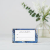 Visite Carte de rendez-vous Monogramme Or Bleu Agate Marb (Debout devant)