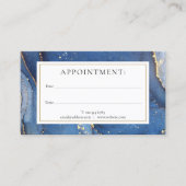 Visite Carte de rendez-vous Monogramme Or Bleu Agate Marb (Devant)
