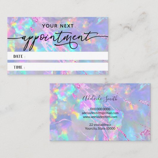 Visite carte de rendez-vous opal texture (Devant / Derrière)