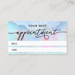Visite carte de rendez-vous pastel fausse parties scintil