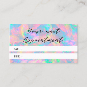Visite carte de rendez-vous pastel opal
