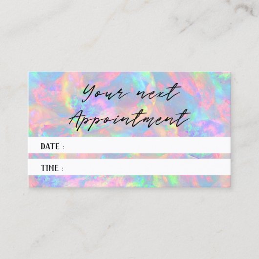 Visite carte de rendez-vous pastel opal (Devant)