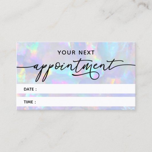 Visite carte de rendez-vous pastel opal texture (Devant)