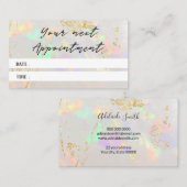 Visite carte de rendez-vous photo texture opale blanche (Devant / Derrière)