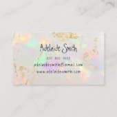 Visite carte de rendez-vous photo texture opale blanche (Dos)