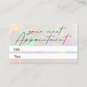 Visite carte de rendez-vous photo texture opale blanche (Devant)