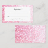 Visite Carte de rendez-vous Pink Glitter Bokeh (Devant / Derrière)