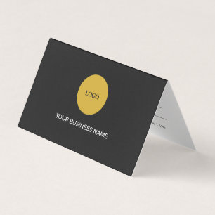 Visite Carte de rendez-vous pliée Minimaliste Noir et Or