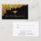 Visite carte de rendez-vous pour abeilles en faux or part (Devant / Derrière)