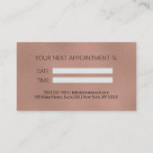 Visite Carte de rendez-vous pour coiffeur en or noir mode (Dos)