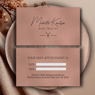 Visite Carte de rendez-vous pour coiffeur en or noir mode