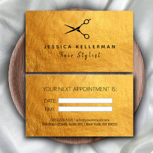 Visite Carte de rendez-vous pour coiffeur en or noir mode