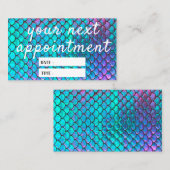 Visite carte de rendez-vous pour la texture de sirène (Devant / Derrière)