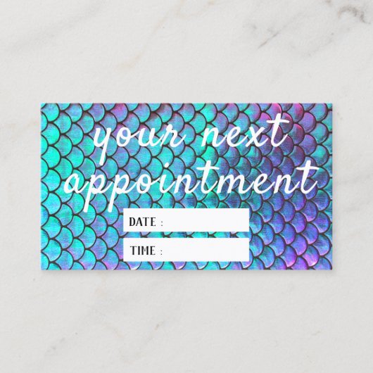 Visite carte de rendez-vous pour la texture de sirène (Devant)