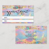 Visite carte de rendez-vous pour la texture néon opal (Devant / Derrière)