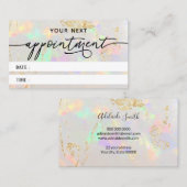 Visite carte de rendez-vous pour la texture opale blanche (Devant / Derrière)