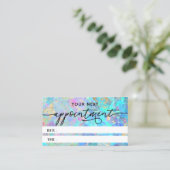 Visite carte de rendez-vous pour la texture opale cristal (Debout devant)