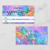 Visite carte de rendez-vous pour la texture opale du feu (Devant / Derrière)