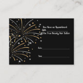 Visite Carte de rendez-vous pour salon de coiffure en noi (Devant)