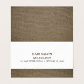 Visite Carte de rendez-vous Rustic Country Burlap (Extérieur déplié)