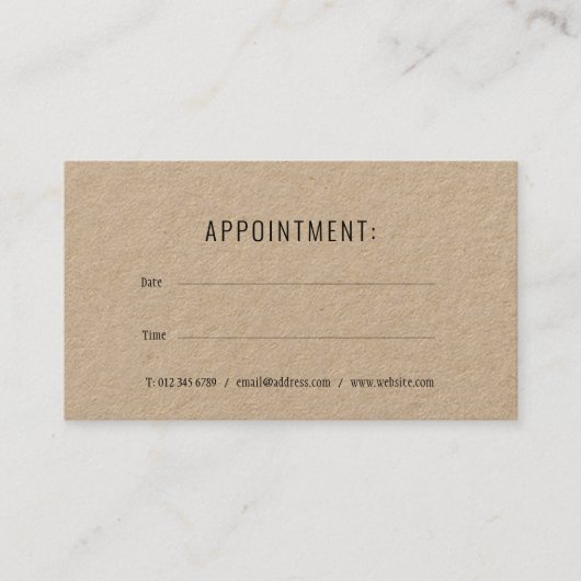 Visite Carte de rendez-vous rustique moderne simple (Devant)