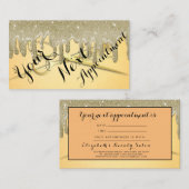 Visite Carte de rendez-vous salon de coiffure Gold Partie (Devant / Derrière)