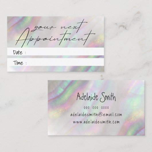 Visite carte de rendez-vous shell (Devant / Derrière)